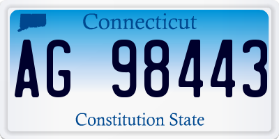 CT license plate AG98443