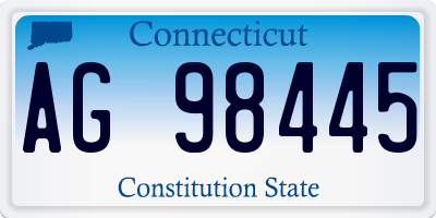 CT license plate AG98445