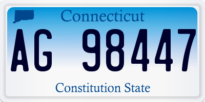 CT license plate AG98447