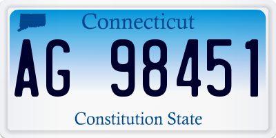 CT license plate AG98451