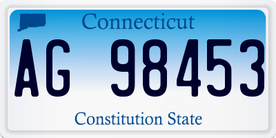 CT license plate AG98453