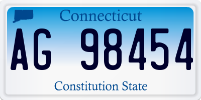 CT license plate AG98454