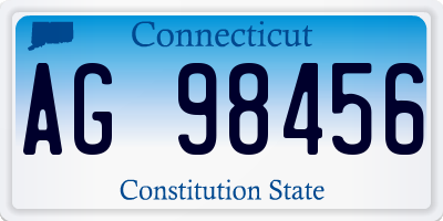 CT license plate AG98456