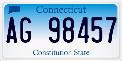 CT license plate AG98457