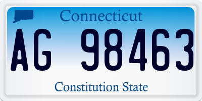 CT license plate AG98463