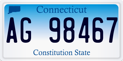 CT license plate AG98467