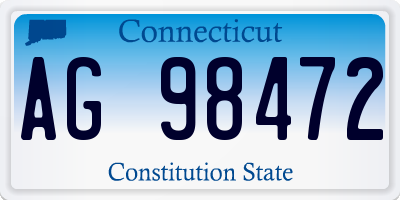 CT license plate AG98472