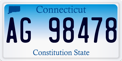 CT license plate AG98478