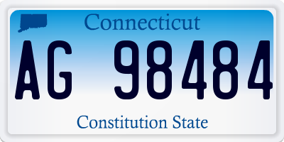 CT license plate AG98484