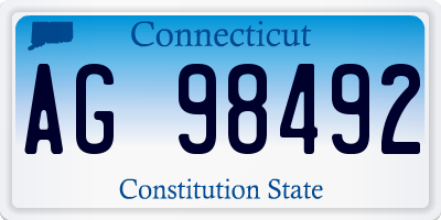 CT license plate AG98492