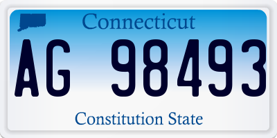 CT license plate AG98493