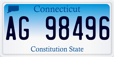 CT license plate AG98496