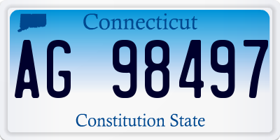 CT license plate AG98497