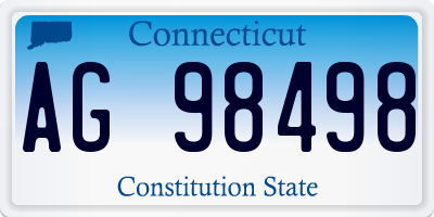 CT license plate AG98498