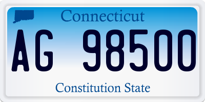 CT license plate AG98500