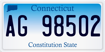 CT license plate AG98502