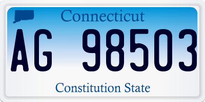 CT license plate AG98503