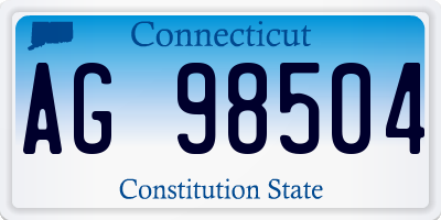 CT license plate AG98504