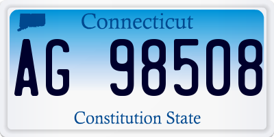 CT license plate AG98508