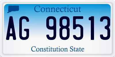 CT license plate AG98513