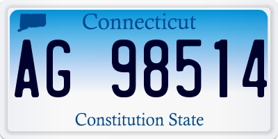CT license plate AG98514