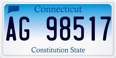 CT license plate AG98517