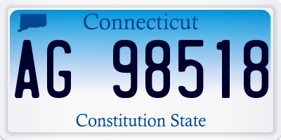 CT license plate AG98518
