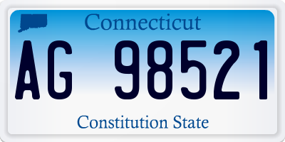 CT license plate AG98521