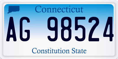 CT license plate AG98524