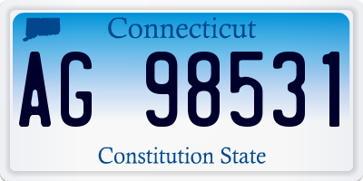 CT license plate AG98531