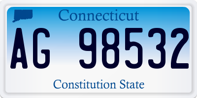 CT license plate AG98532