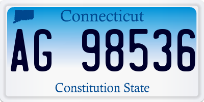 CT license plate AG98536