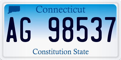 CT license plate AG98537