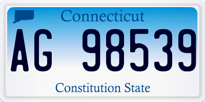 CT license plate AG98539