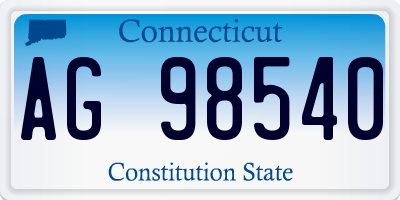 CT license plate AG98540