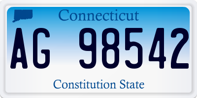 CT license plate AG98542
