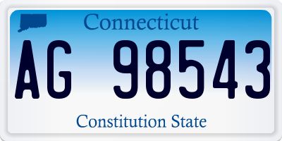CT license plate AG98543
