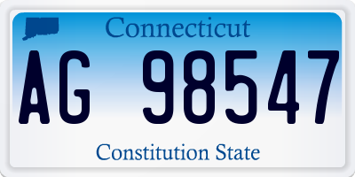 CT license plate AG98547