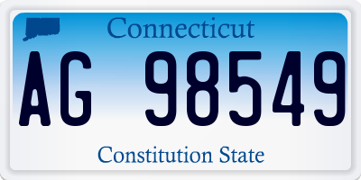 CT license plate AG98549