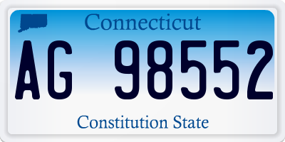 CT license plate AG98552