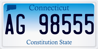 CT license plate AG98555