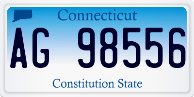 CT license plate AG98556