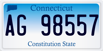 CT license plate AG98557