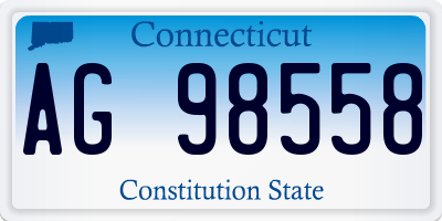 CT license plate AG98558