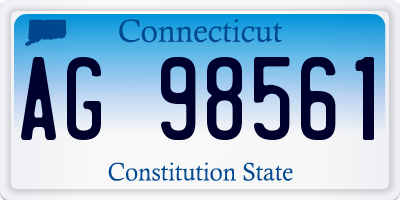 CT license plate AG98561