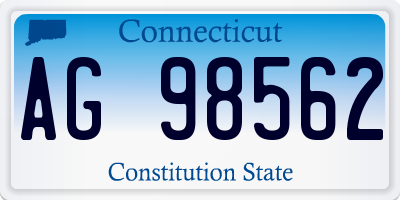 CT license plate AG98562
