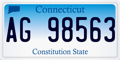CT license plate AG98563