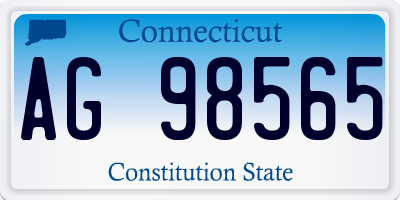 CT license plate AG98565