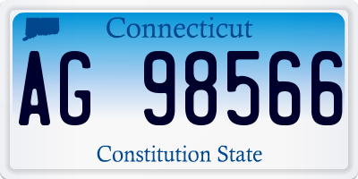 CT license plate AG98566