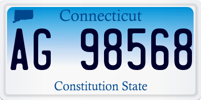 CT license plate AG98568